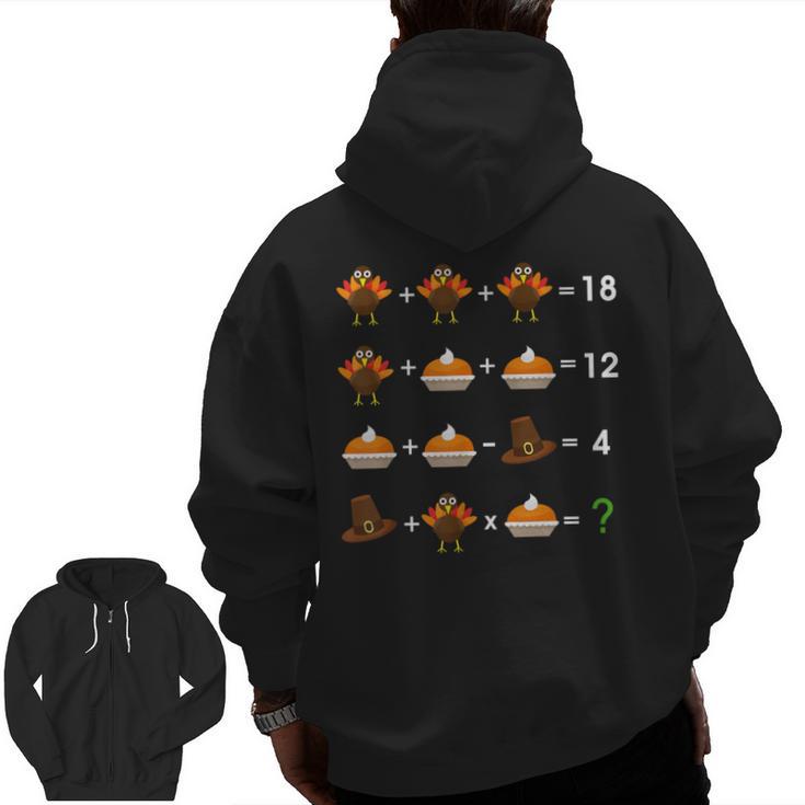 Order Of Operations Thanksgiving Quiz Math Teacher Men Zip Up Hoodie Back Print