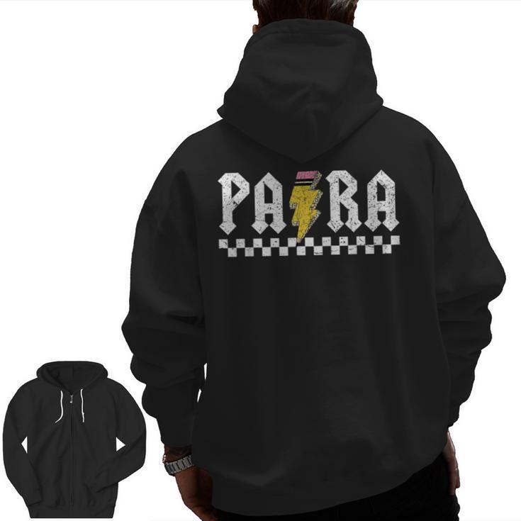Para Squad Paraprofessional Para Teacher Men Zip Up Hoodie Back Print