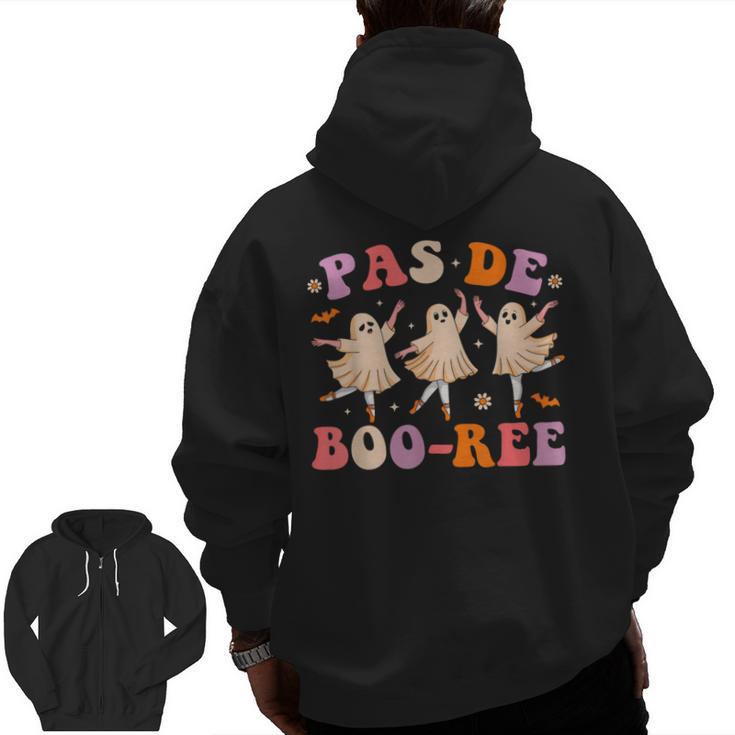 Pas De BOO-Rée Ballet Ghost Dancer Dance Teacher Halloween Men Zip Up Hoodie Back Print
