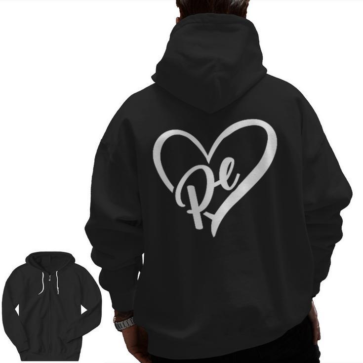 PE Teacher Vintage Retro Physical Education Teacher Men Zip Up Hoodie Back Print
