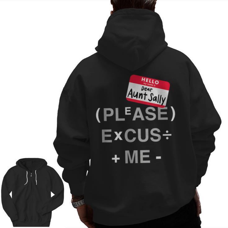 PEMDAS Math Teacher Halloween Costume Men Zip Up Hoodie Back Print