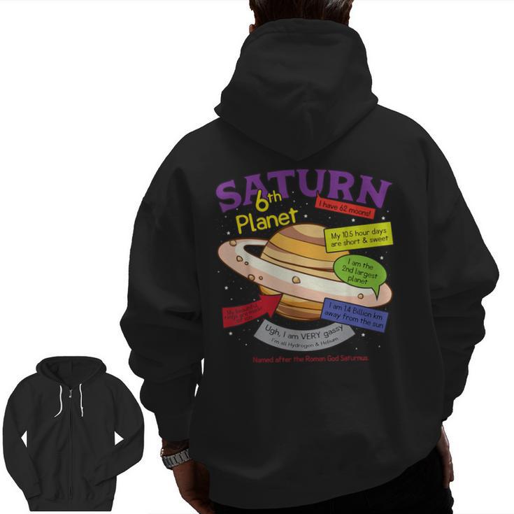 Perfect Planets Teachers Shirts Saturn For Solar System Men Zip Up Hoodie Back Print