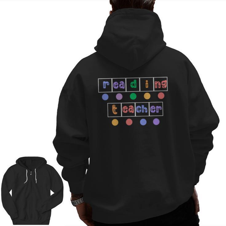Phonics Reading Teacher Science Of Reading Literacy Coach Men Zip Up Hoodie Back Print