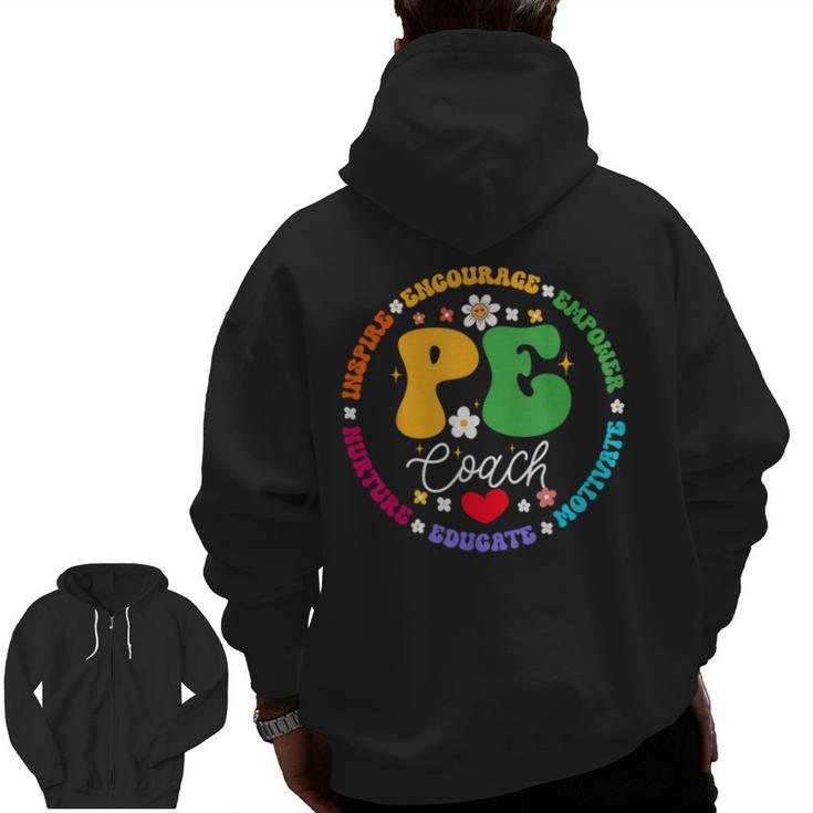 Physical Education PE Instructor Coach Teacher Gym Men Zip Up Hoodie Back Print