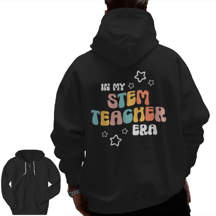 Retro Boho Math Science Professor In My STEM Teacher Era Men Zip Up Hoodie Back Print