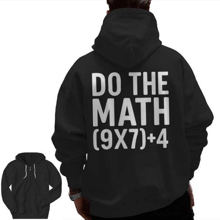 Retro Do The Math Teacher For Men Women Kid Boy Girl Men Zip Up Hoodie Back Print