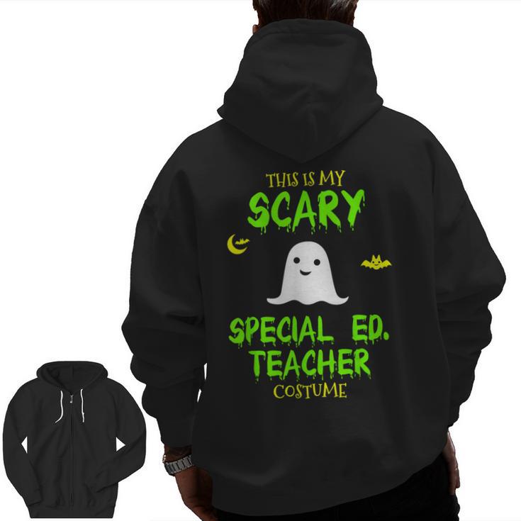 Scary Special Education Ed Teacher Costume Halloween Easy Men Zip Up Hoodie Back Print