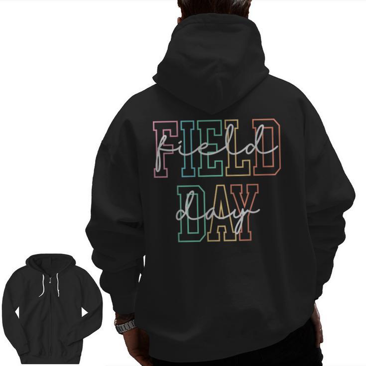 School Field Day Happy Field Day Tee Teacher Life Summer Men Zip Up Hoodie Back Print