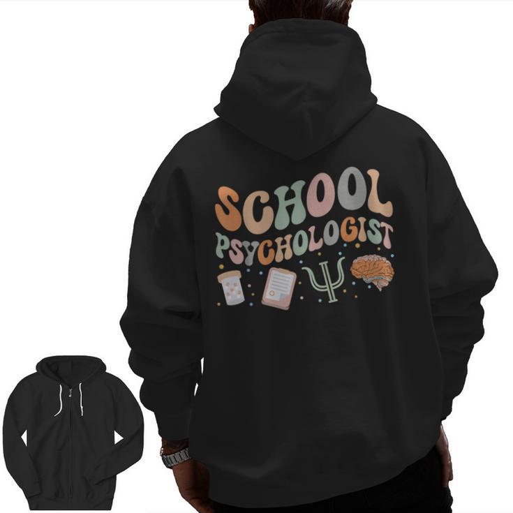 School Psychologist Teacher Psychology School Psychologist Men Zip Up Hoodie Back Print