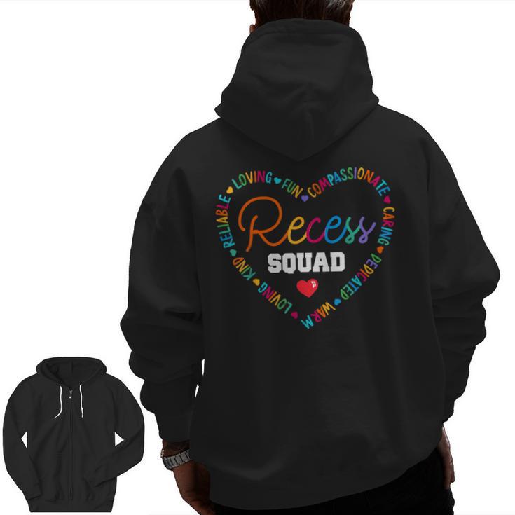 School For Teachers Students Monitor Recess Crew Team Men Zip Up Hoodie Back Print