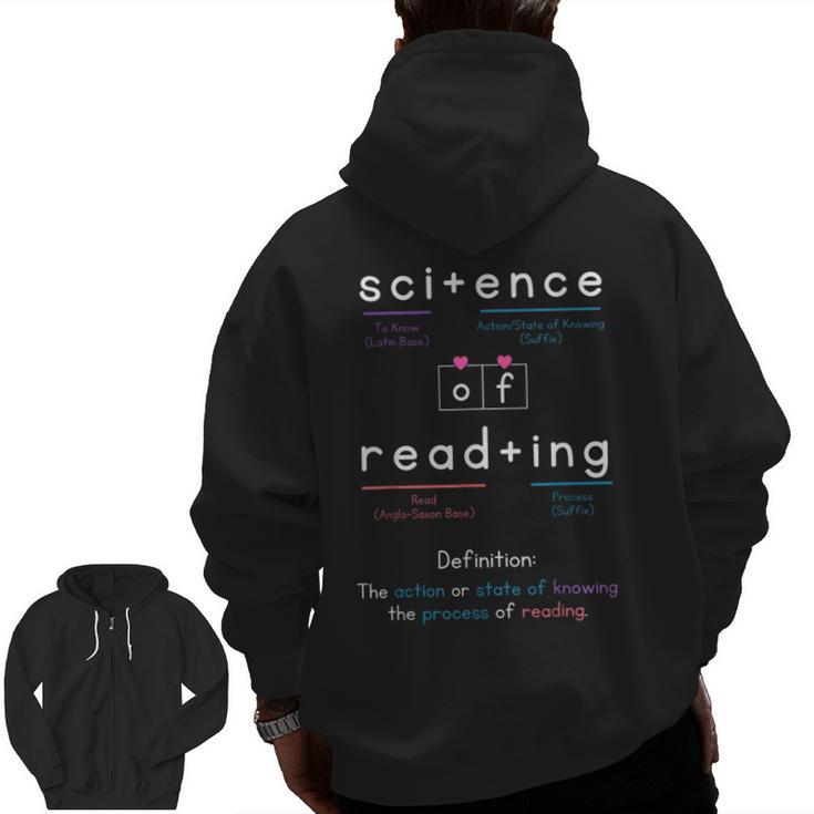 Science Of Reading Morphology Syllable Intervention Teacher Men Zip Up Hoodie Back Print