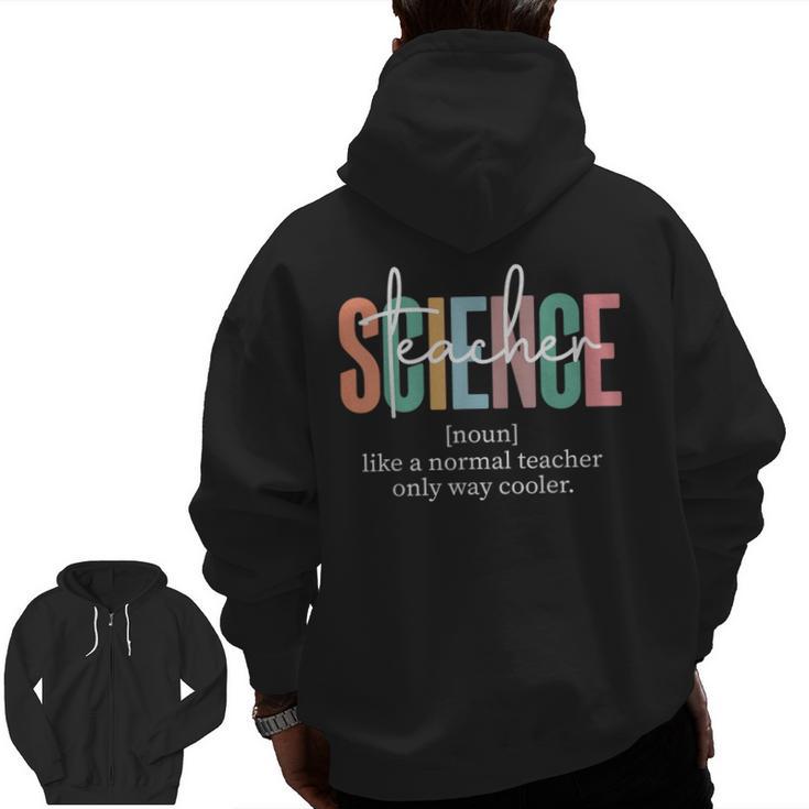 Science Teacher Definition For Women & Men Men Zip Up Hoodie Back Print