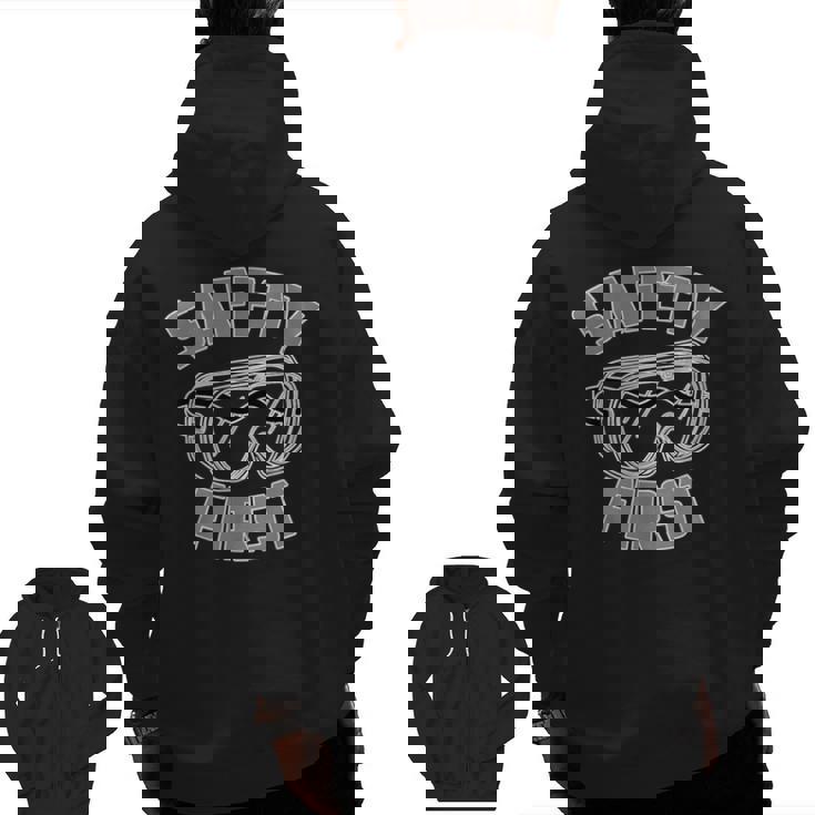 Science Teacher Shirt Safety First STEM STEAM Shirt Men Zip Up Hoodie Back Print