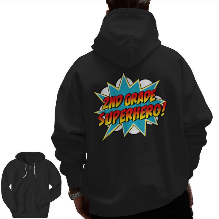 Second Grade Superhero Teacher Student 2nd Grade Comic Retro Men Zip Up Hoodie Back Print, 2nd Grade Teacher Gifts, trending gift Second Grade Superhero Teacher Student 2nd Grade Comic Retro Men Zip Up Hoodie Back Print, 2nd Grade Teacher Gifts, trending gift