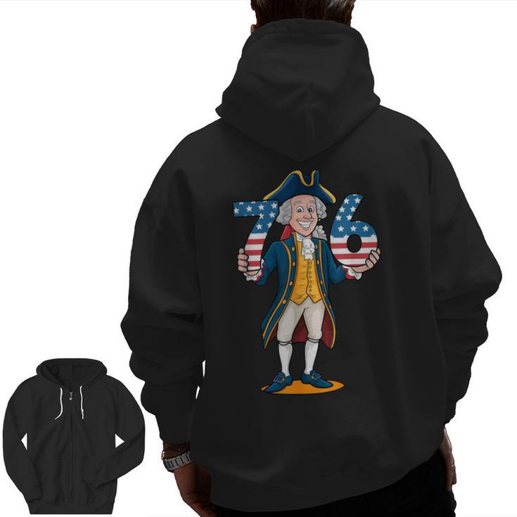 Six Seven 6 7 7 6 George Washington Teacher American Men Zip Up Hoodie Back Print