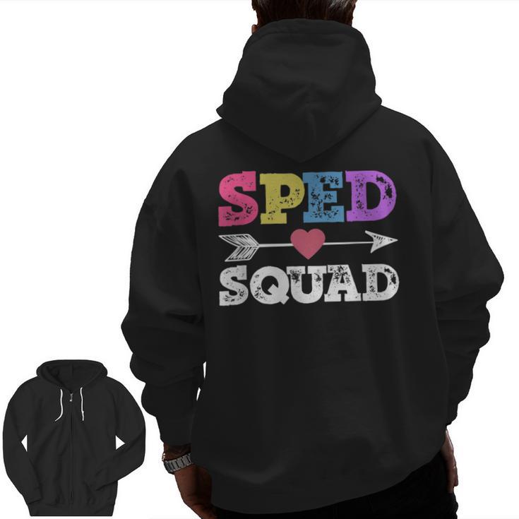 Special Education Squad Shirt SPED Squad Teacher's Day For Men Women Men Zip Up Hoodie Back Print