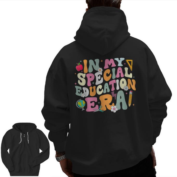 Special Education Teacher Era Inspirational SPED ABA Autism Men Zip Up Hoodie Back Print