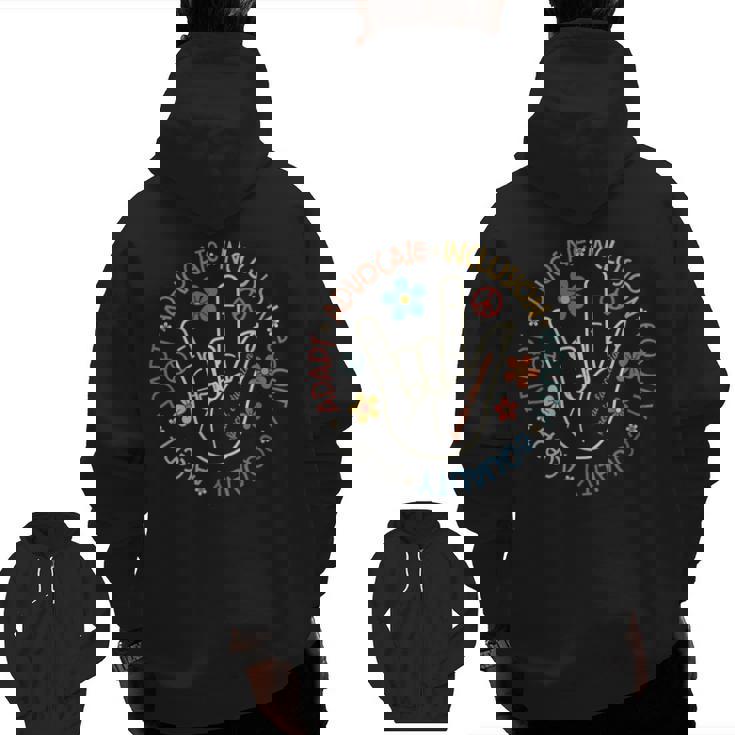 Special Education Teacher Inspirational SPED Teachers Autism Men Zip Up Hoodie Back Print