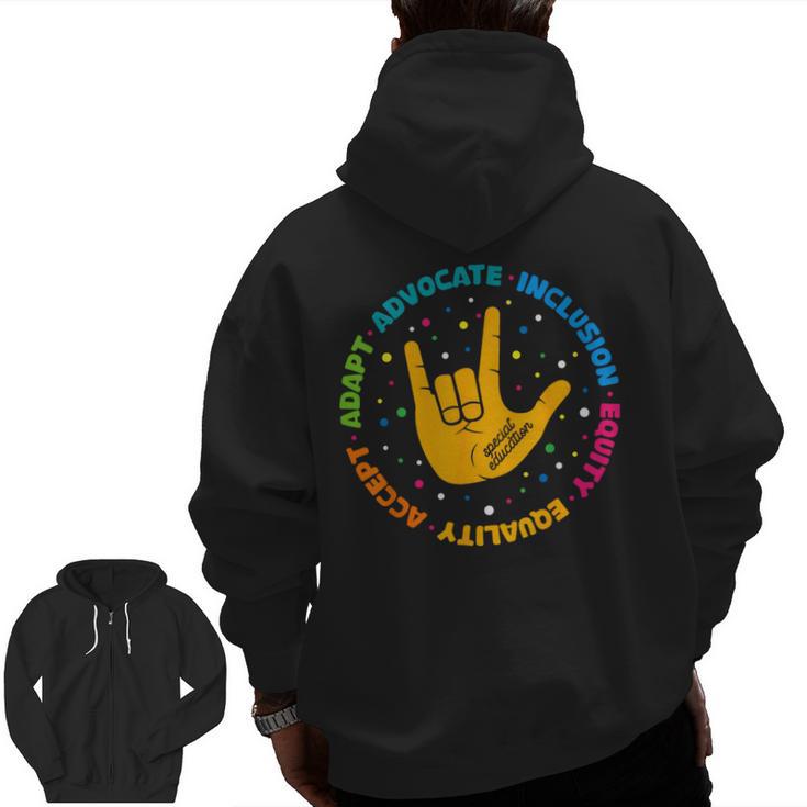 Special Education Teacher Inspirational SPED Teachers Autism Men Zip Up Hoodie Back Print
