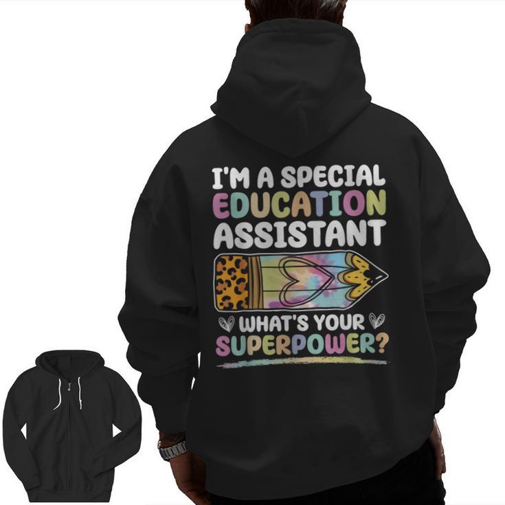 Special Educational Assistant And Sped Teacher Men Zip Up Hoodie Back Print