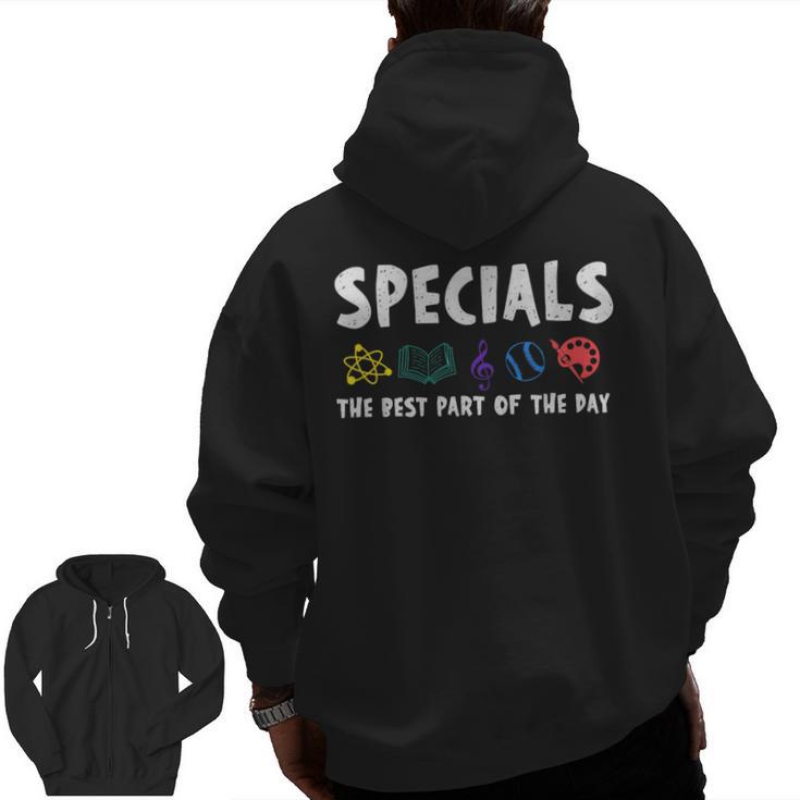 Specials The Best Part Of The Day Men Women Teacher Men Zip Up Hoodie Back Print