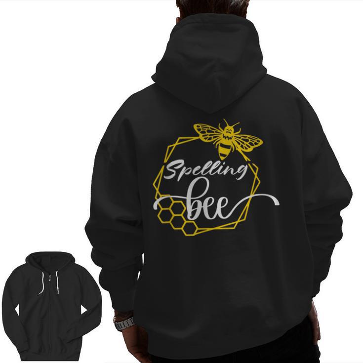 Spelling Bee Halloween Costume For Teachers Men Zip Up Hoodie Back Print