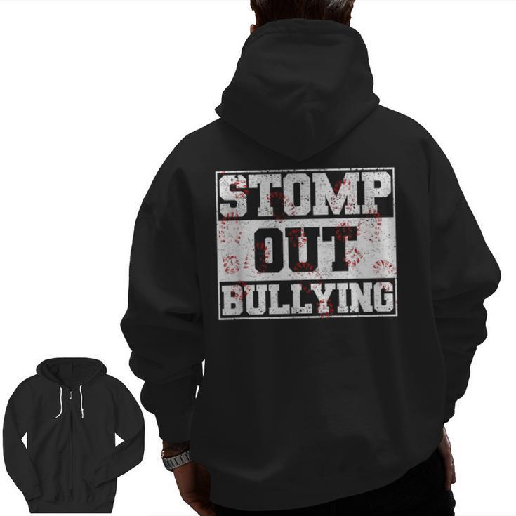 Stomp Out Bullying Back To School Education Teacher Men Zip Up Hoodie Back Print