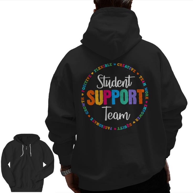 Student Support Team Counselor Social Worker Teacher Crew Men Zip Up Hoodie Back Print, trending gift