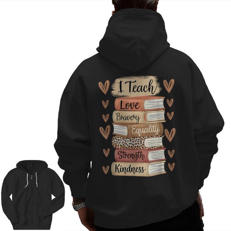 I Teach History Month Black Teacher Melanin Men Zip Up Hoodie Back Print