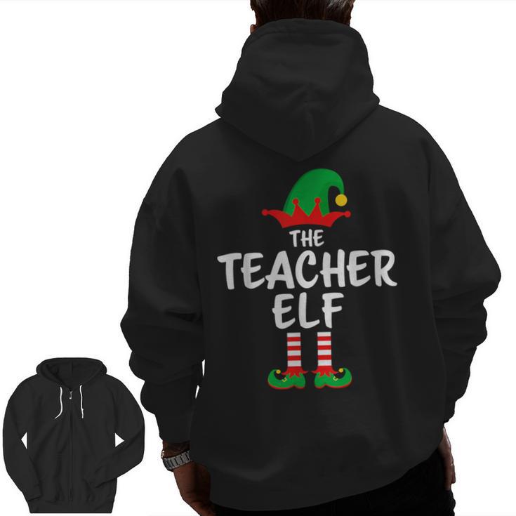 The Teacher Elf Matching Family Christmas Men Zip Up Hoodie Back Print, trending gift The Teacher Elf Matching Family Christmas Men Zip Up Hoodie Back Print, trending gift
