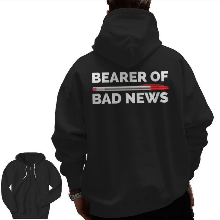 Teacher Red Pen Grading Exam Marking School Men Zip Up Hoodie Back Print