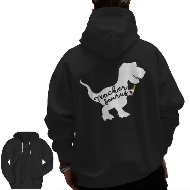 Teacher Saurus T Shirt For Men And Women Men Zip Up Hoodie Back Print