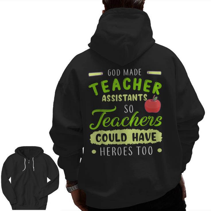 Teacher Teaching Assistant Aide Hero Men Zip Up Hoodie Back Print