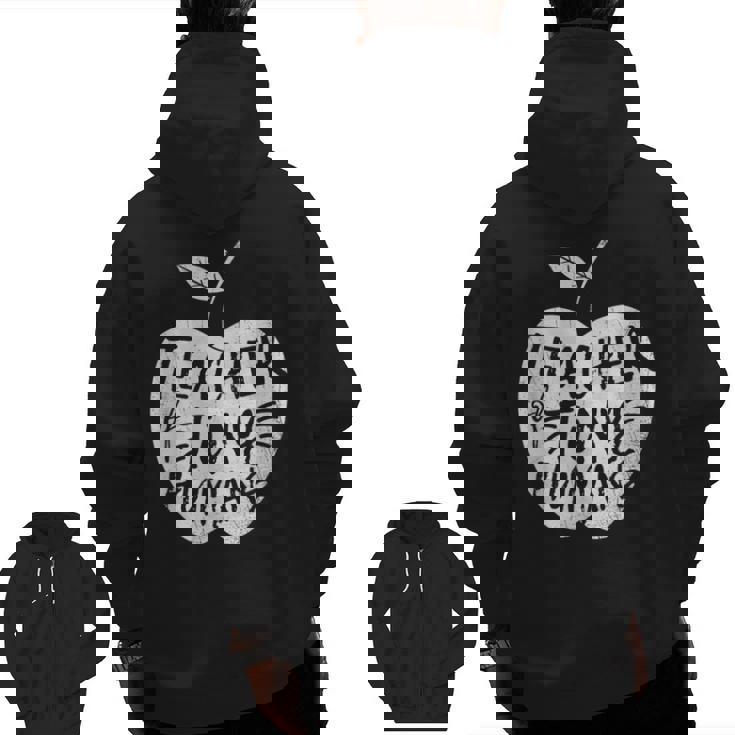 Teacher Of Tiny Humans Preschool Kindergarten Teacher Men Zip Up Hoodie Back Print