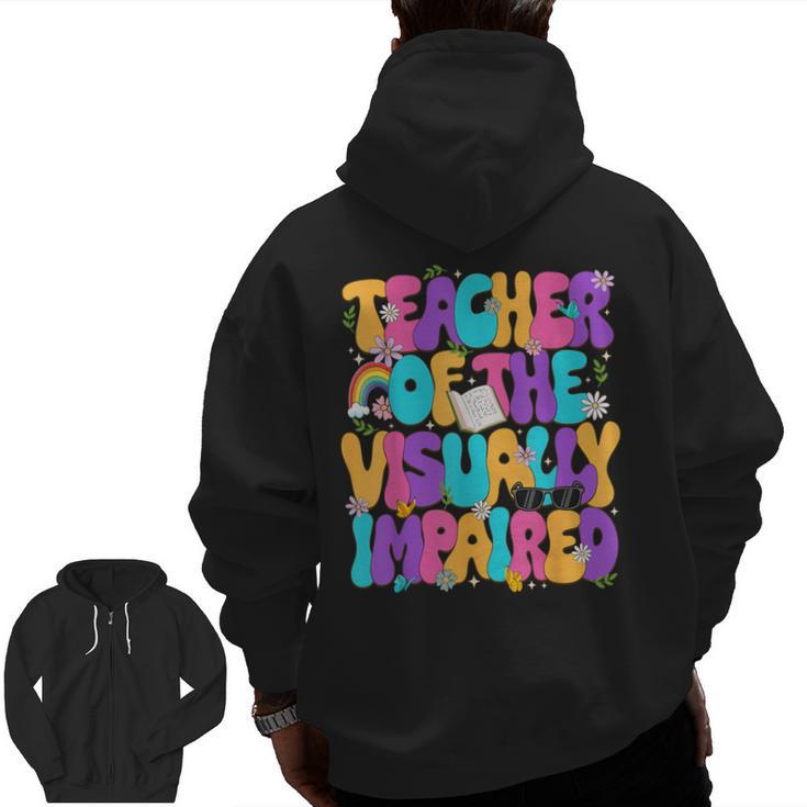 Teacher Of The Visually Impaired Blindness Awareness Men Zip Up Hoodie Back Print
