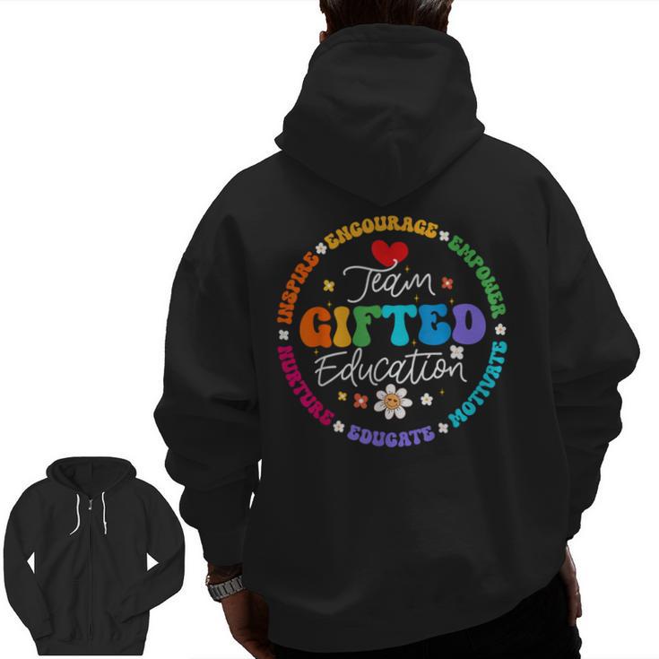 Team Ed Education Teacher Appreciation Back To School Men Zip Up Hoodie Back Print
