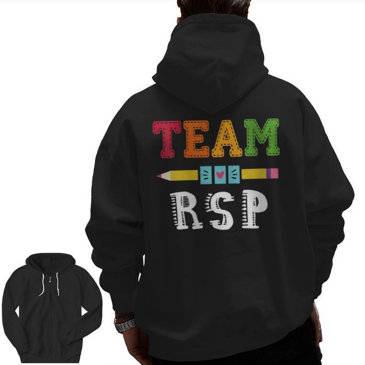 Team RSP RSP Teacher Kindergarten Teacher Men Zip Up Hoodie Back Print