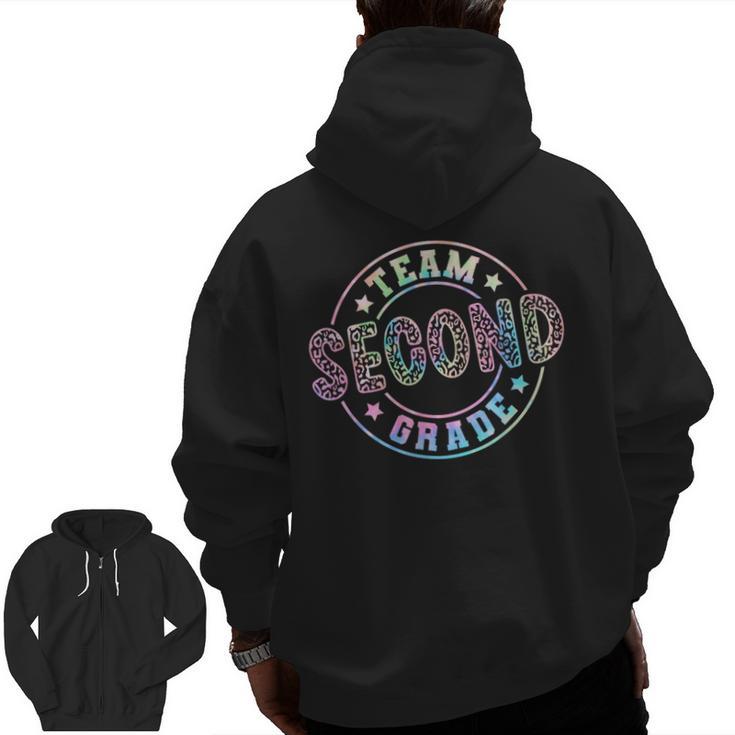 Team Second Grade Teacher Student Back To School 2nd Grade Men Zip Up Hoodie Back Print