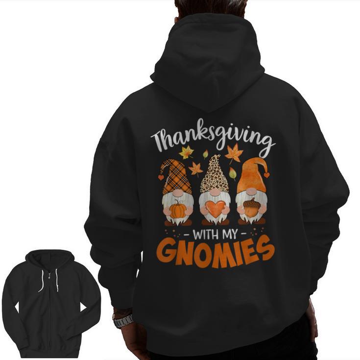 Thanksgiving Shirts For Women With My Gnomies Teachers Gnome Men Zip Up Hoodie Back Print