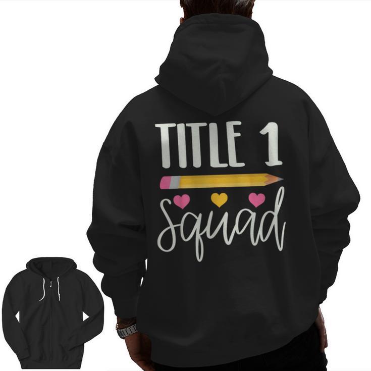 Title 1 Reading Teacher Shirt Men Zip Up Hoodie Back Print