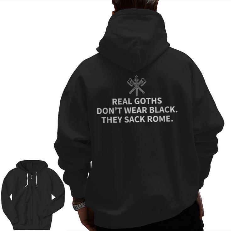 History Teacher Real Goths Sack Rome Men Zip Up Hoodie Back Print