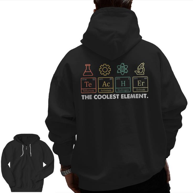 Vintage The Coolest Element Periodic Table Chemist Teacher Men Zip Up Hoodie Back Print