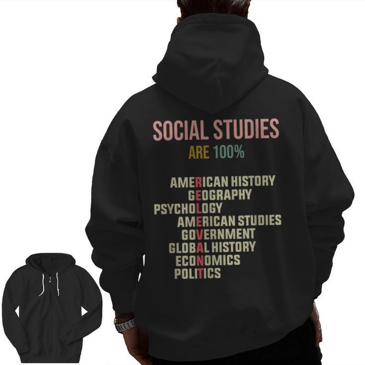 World History Classroom Social Studies History Teacher Men Zip Up Hoodie Back Print