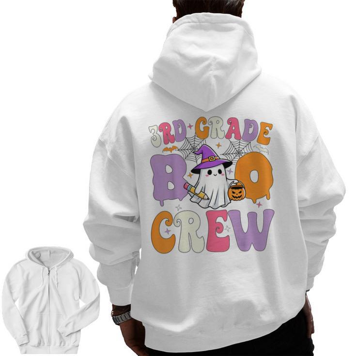 3rd Grade Boo Crew Spooky Third Grade Halloween Teacher Men Zip Up Hoodie Back Print