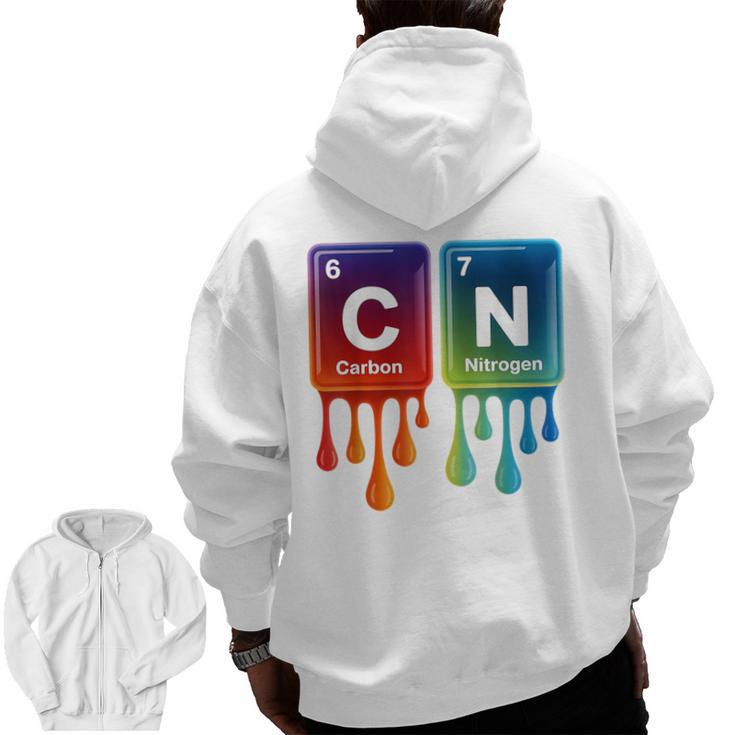 6 7 Science Chemistry Teacher Periodic Table Meme Tee Men Zip Up Hoodie Back Print