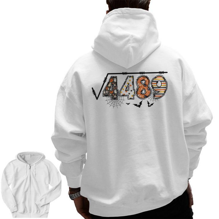 6 7 Square Root Of 4489 Slang Math Teacher Halloween Men Zip Up Hoodie Back Print