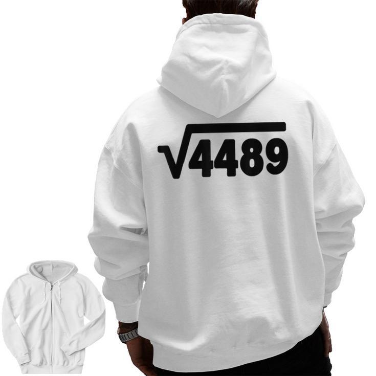 67 Meme Square Root 4489 Six Seven Slang Math Teacher Men Zip Up Hoodie Back Print