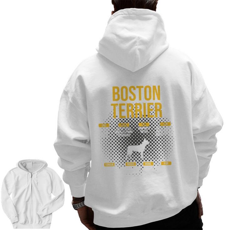Anatomy Of Boston Terrier Dog Lover Men Zip Up Hoodie Back Print