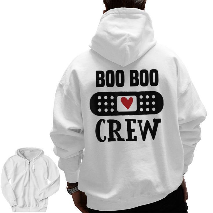 Boo Boo Crew First Aid School Nurse Day Care Teacher Men Zip Up Hoodie Back Print