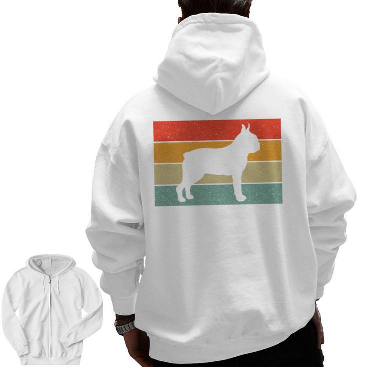 Boston Terrier Dog Lover Retro Vintage Cool For Dog Owner Men Zip Up Hoodie Back Print
